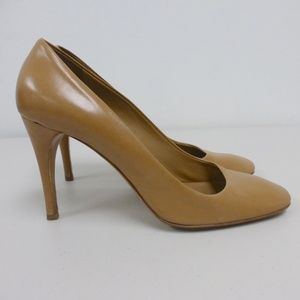 PRADA ITALY CAMEL BROWN HIGH HEELS PUMPS I39